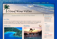 Cloud Nine Villas website - redesigned